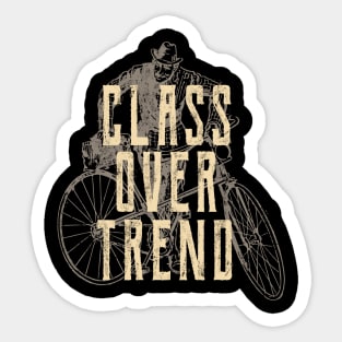 Vintage Bike Class Over Trend Cyclists Sticker